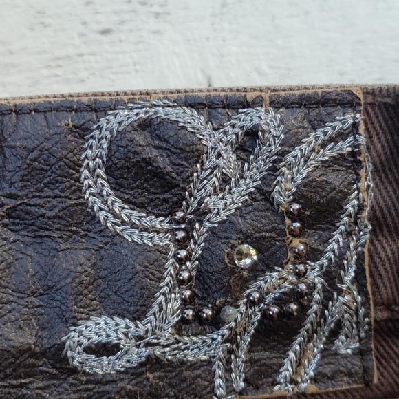 Liu Jo  Brown Denim embellished jeans 26 - Picture 11 of 13